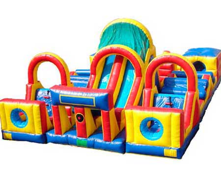 Huge inflatable obstacle course for fun