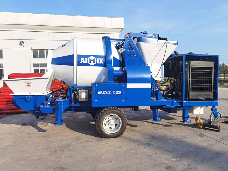 portable concrete mixer with pump